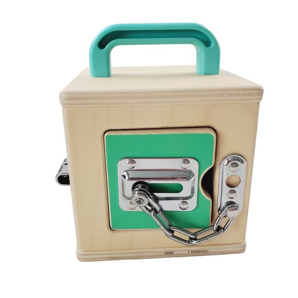 LOVEVERY Wooden Lockbox Toddler Learning Toy from The Realist Play Kit Puzzle - Picture 4 of 11